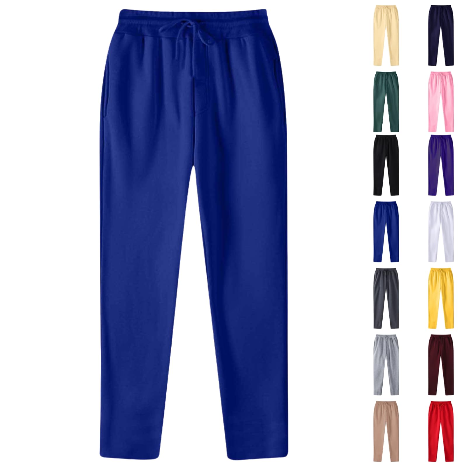 Mens Sweatpants Baggy Fleece Open Bottom Sweat Pants Light Outdoor Drawstring Elastic Waist Gym Workout Joggers Fall