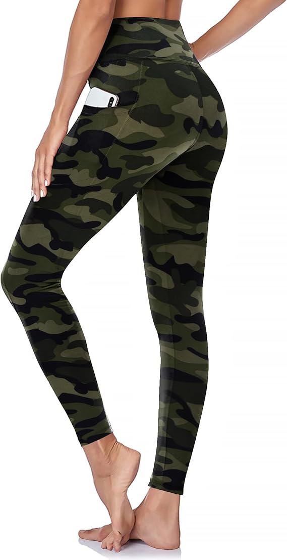 GAYHAY High Waisted Leggings for Women - Soft Opaque Slim Tummy Control Printed Pants for Running Cycling Yoga