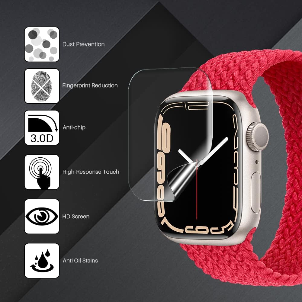 LϟK [8 pcs] TPU Screen Protector for Apple Watch Series 8/7 41mm - [New Version] Self-Healing Anti Scratch Bubble Free HD Touch Sensitive Upgrade Flexible Film for iWatch 8 41mm 2022 Clear : Cell Phones & Accessories