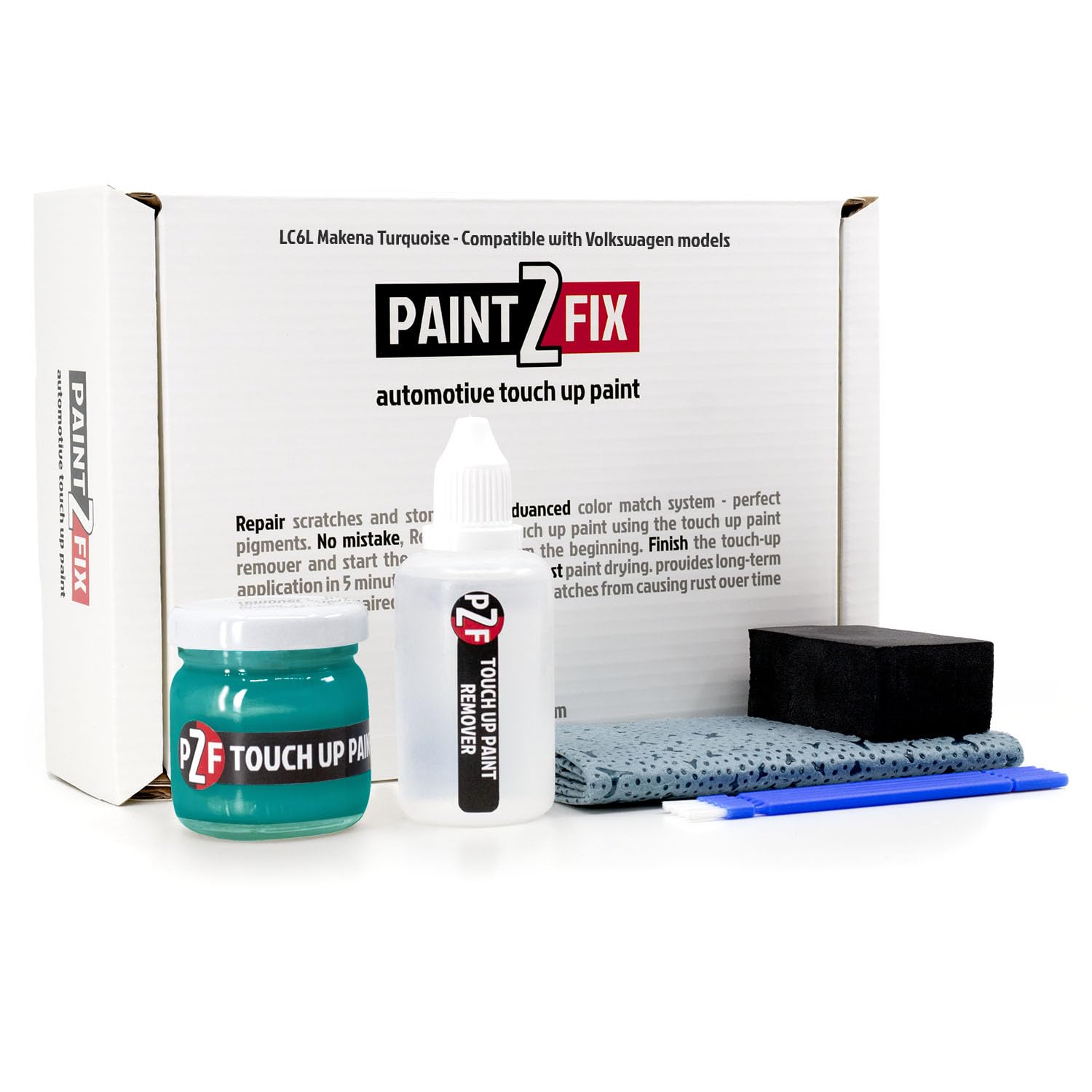 Paint2fix Lc6l - Makena Turquoise Lc6l Makena Turquoise Touch Up Paint Kit - Scratch & Chip Repair Compatible With Volkswagen