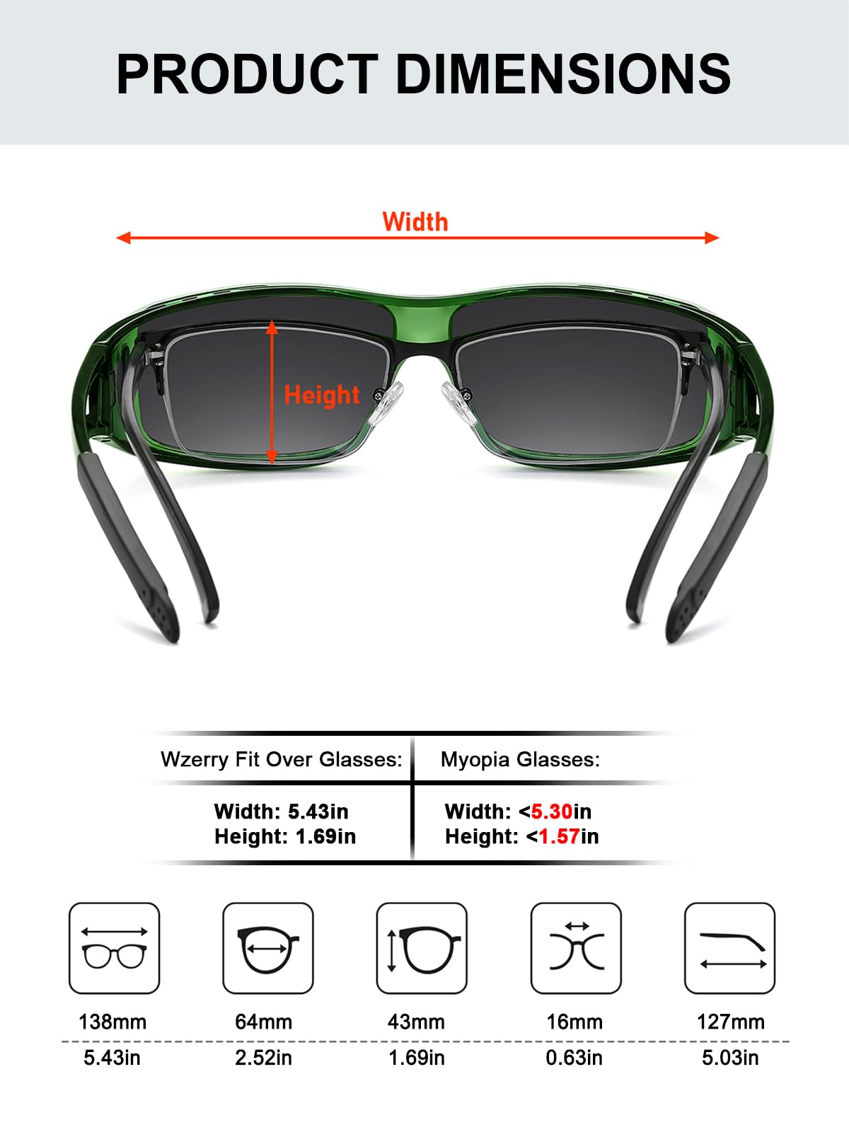 Wzerry Nachtsichtbrille für Damen und Herren, polarisiert, Gelb