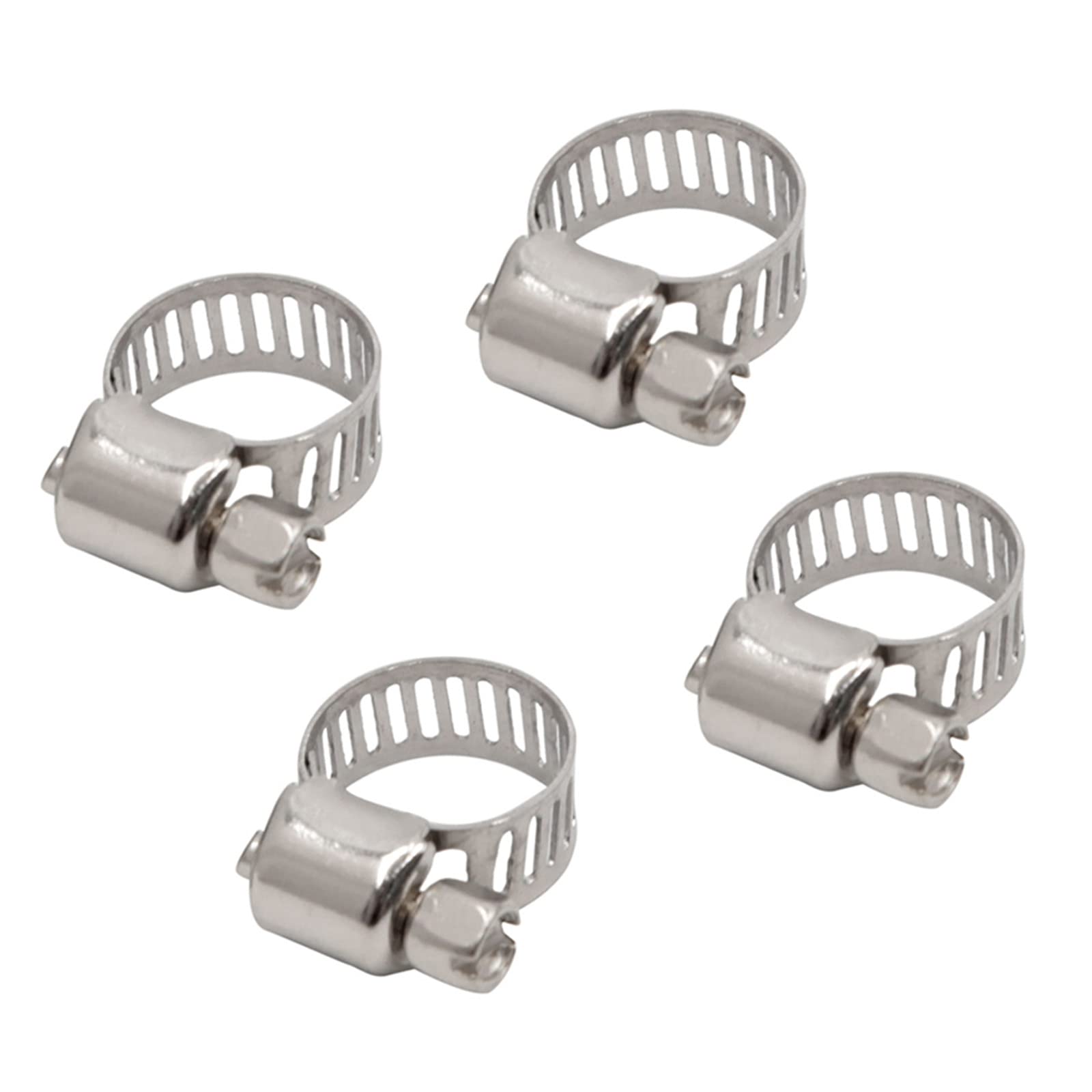 METALLIXITY Adjustable Band Hose Clamp (6mm - 12mm/0.24" - 0.47") 4Pcs, Metal Clip - for Home Garden Tube Pipe Fastening