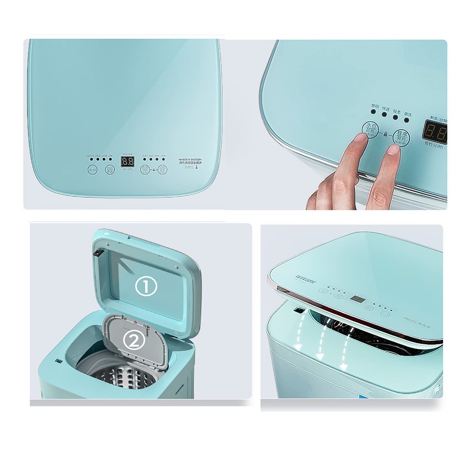 Mini Lavatrice Automatica Da 10 Litri Con Centrifuga - Silenziosa, 4 Programmi, Pompa Inclusa - Perfetta Per Monolocali, Airbnb, Viaggi