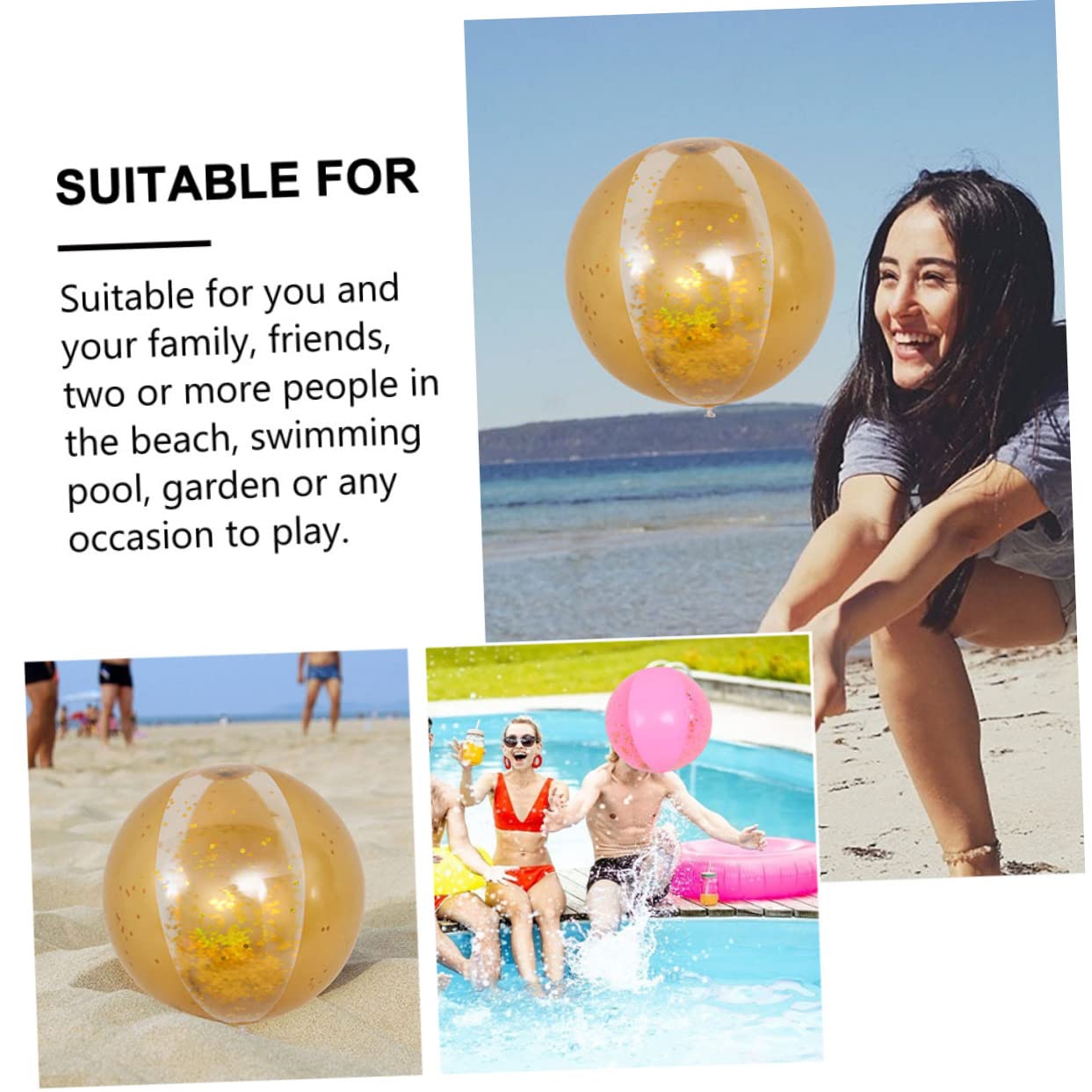 LIOOBO 4pcs Summer Inflatable Pool Balls Party Playing Ball for Pool Fun and Decorations