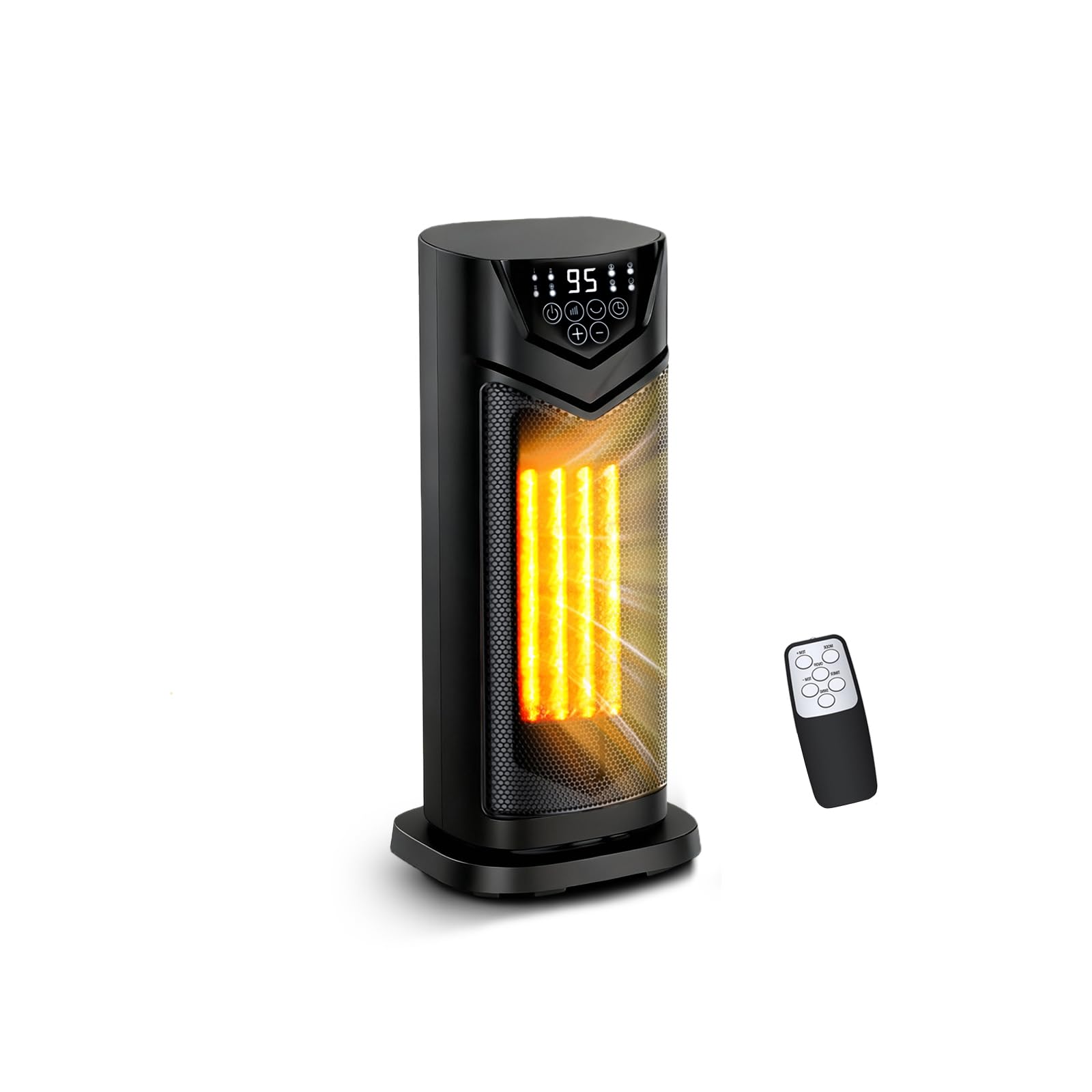 Portable Space Heater 1500W Electric PTC Ceramic Heater for Indoor Use with Thermostat Remote Quiet Fast Heat Up