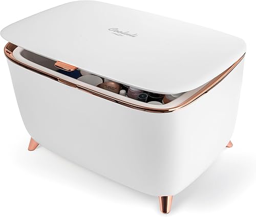 Cooluli Glam - Mini refrigerador para el cuidado de la piel de 9 litros, mini refrigerador blanco para accesorios de cuidado de la piel, maquillaje,