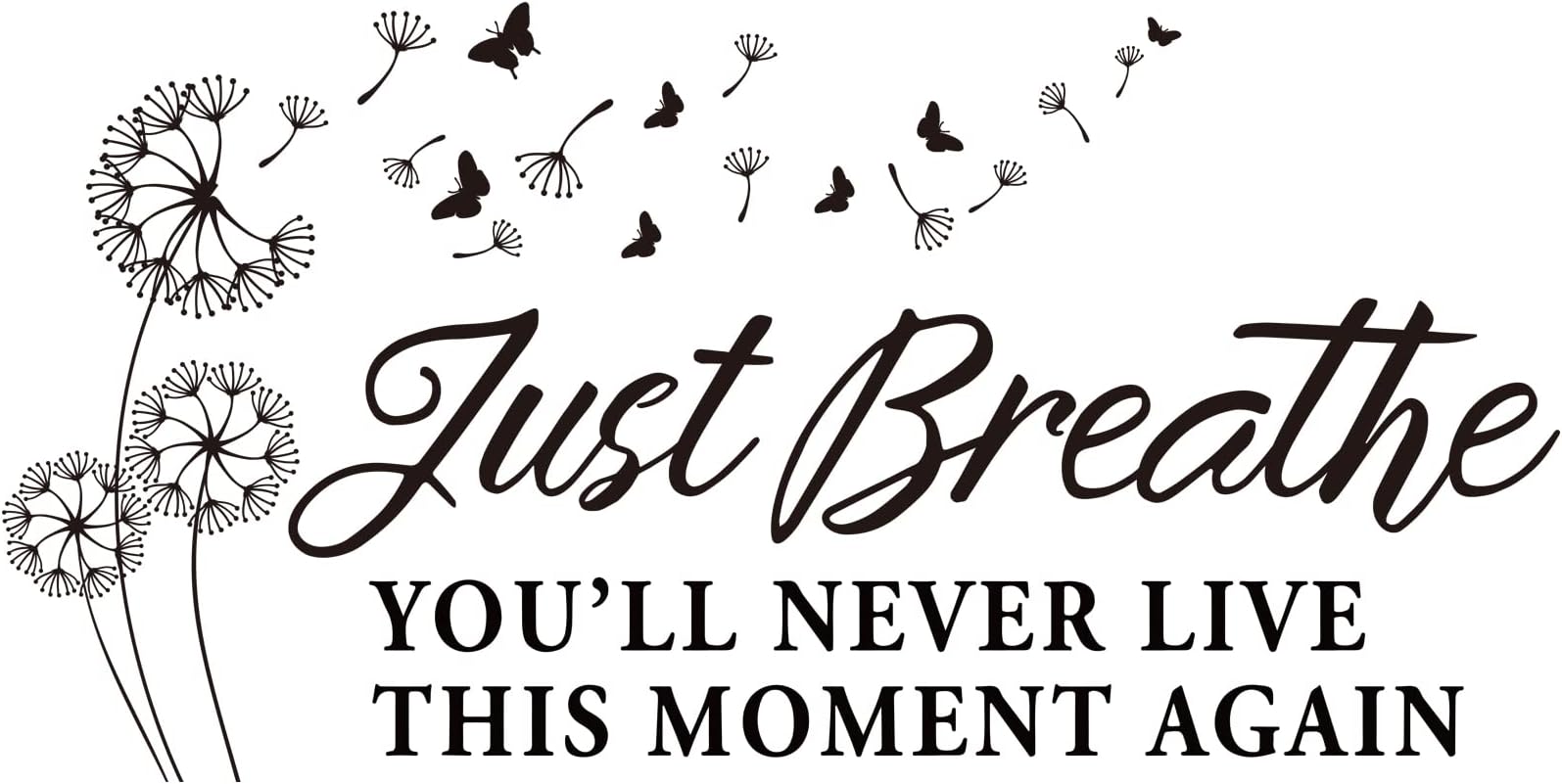 Just Breathe Inspirational Quotes Vinyl Wall Decal Positive