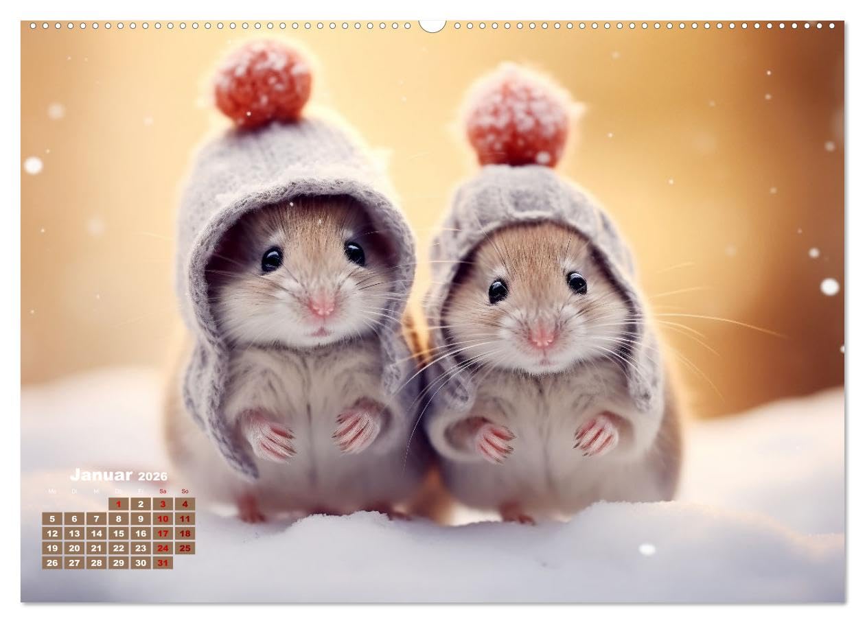 Ein Jahr im Leben von Familie Maus (hochwertiger Premium Wandkalender 2026 DIN A2 quer), Kunstdruck in Hochglanz: Ein verdammt gutes Mäuseleben! (CALVENDO Tiere)
