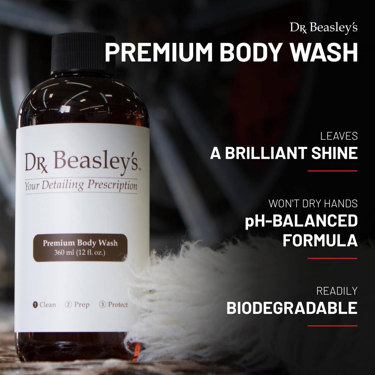Dr. Beasleys Premium Body Wash for Autos 12 fl oz - Leaves a Brilliant Shine pH Balanced Formula Foams Thick Prevents Scratches Wont Dry Hands Biodegradable product thumbnail 3