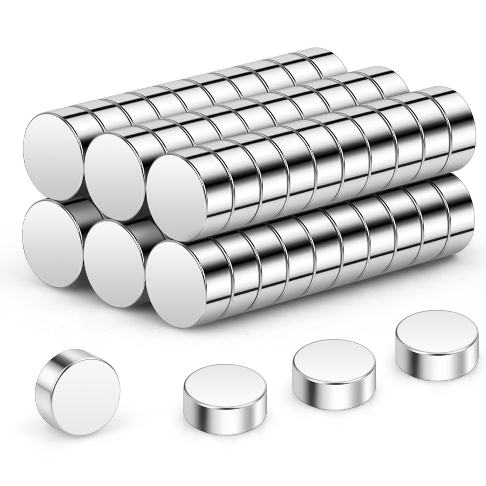 Wukong N45 Tiny Magnets 5x2mm | 60 Pack, Small Round Magnets for Craft, Miniature Mangets for Models Craft DIY Refrigerator Home Office