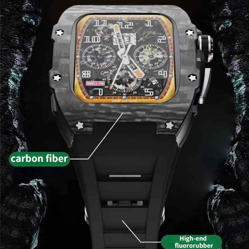 Boîtier carbone pour iWatch 6 5 SE 44mm | Kit de modification antichoc en silicone