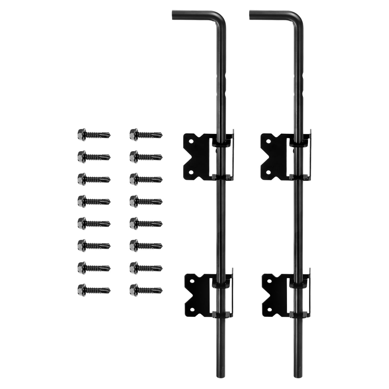 QUARKZMAN 24" Stockbolzen Torfallstab für Holzzaun 2Stk Eisen Tor Hardware Böden Riegel für Holzzaun und Haltetür Festhalten Tore Böden Schwarz