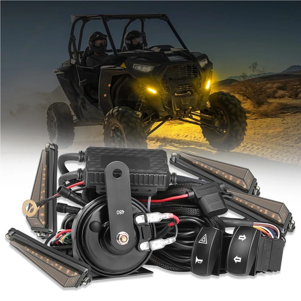 Zestaw kierunkowskazów wstępnie okablowany pasujący do Polaris Ranger 500 570 900 1000 XP LED(White Dome Light)