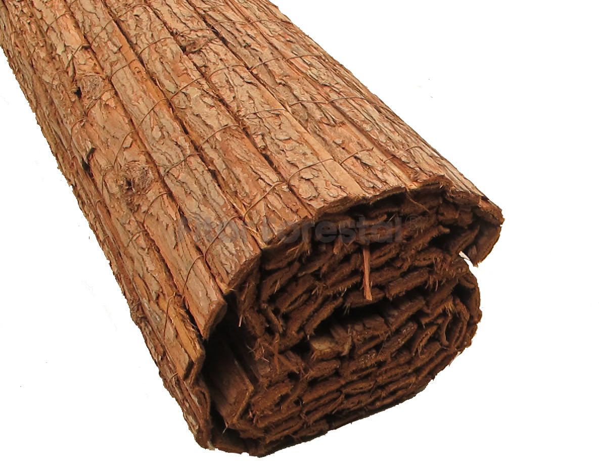 IBEROGARDEN | Rollo de Corteza de Pino | Fabricacion Artesanal y Natural | Corteza de Pino para Vallas | 85% de ocultacion (Rollo 1 Metro Alto x 5 Metros Largo)
