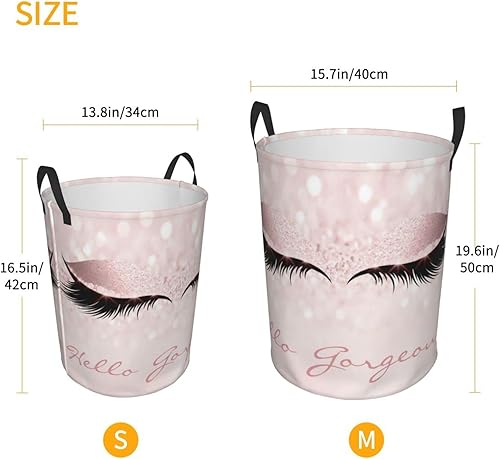Miniatura 5 de Cesta plegable con purpurina brillante Hello Gorgeous Eyes para la ropa sucia en el dormitorio, impermeable, para el baño, bolsa de lavandería