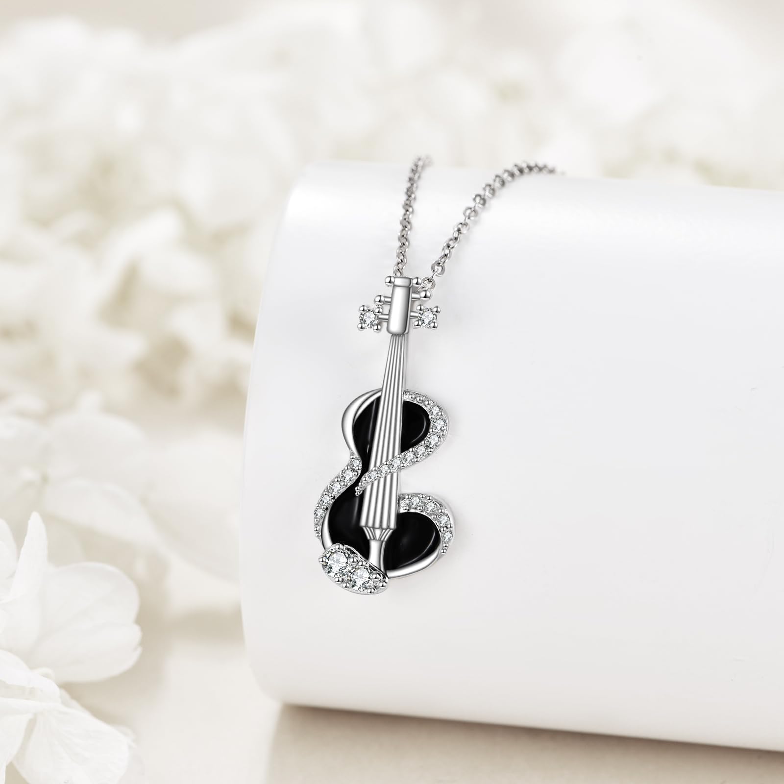 POPLYKE Collana con ciondolo musicale in argento Sterling per gli amanti della musica, regali per le donne