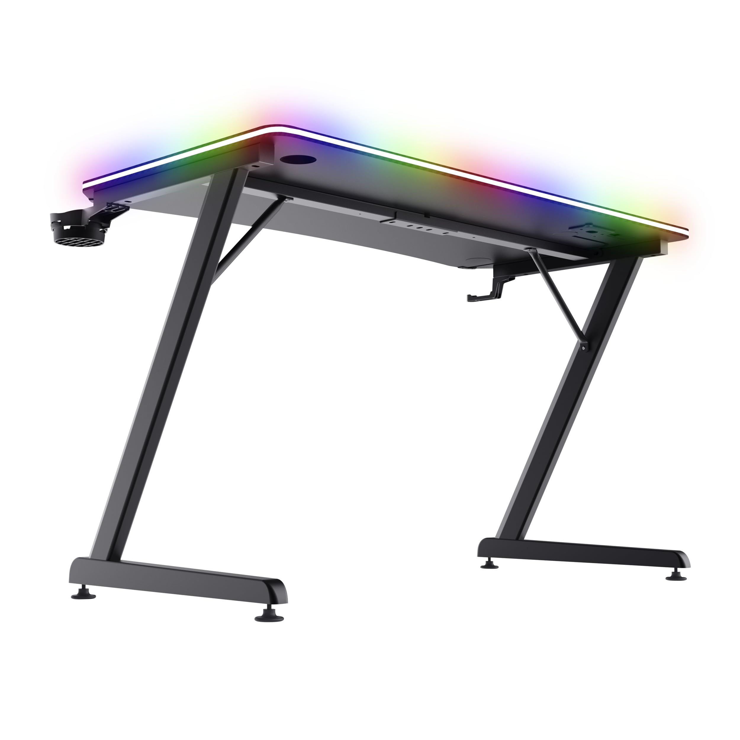GXTrust Luminus Pro Bureau Gaming 120x60 cm avec LED RGB, Noir