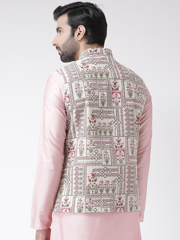 Image of KISAH Men's Jacket - Printed Cotton Blend - Indian Wedding Outfit for Men - Ideal for Weddings and Festivals