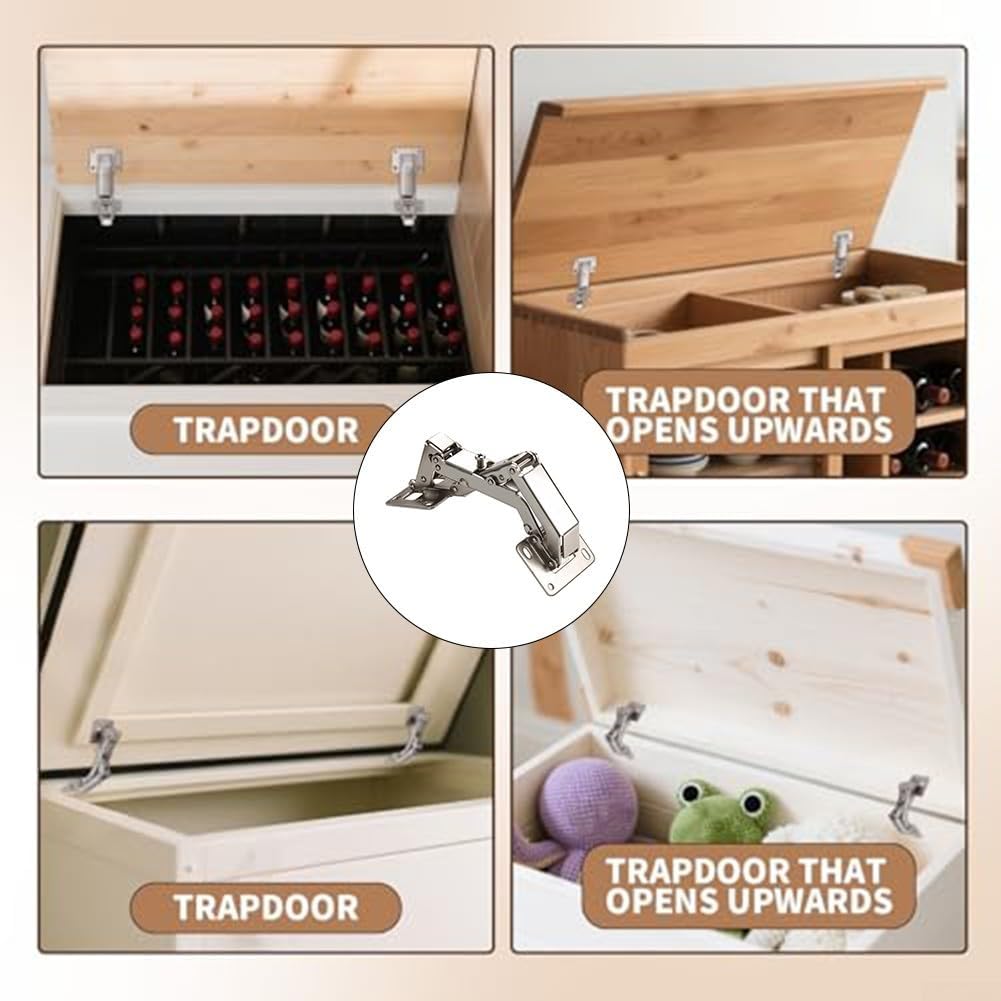 170 Degree Hydraulic Cabinet Door Hinges, Adjustable Close Hinges Corner and Lazy Susan Cabinets, Steel Kitchen Cabinet Hinges with Screws Included(4)