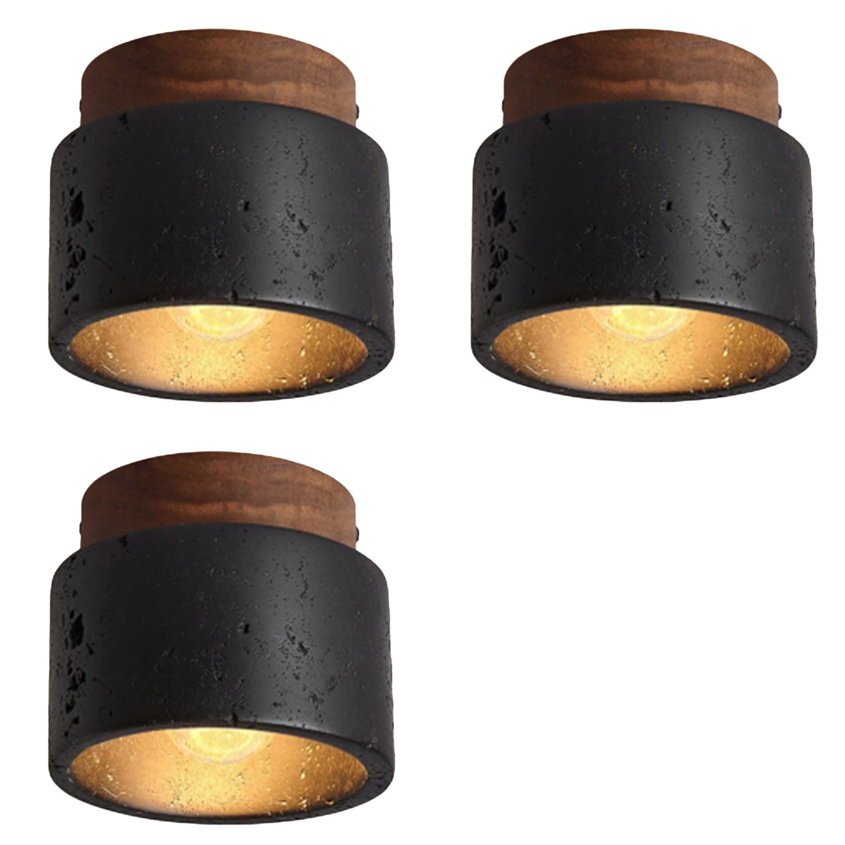 Hndhbfgrt 3X Japanese Style Wabi-Sabi Ceiling Light E27 Three Color Dimming for Kitchen Hallway Living Room Study Hall Tea Room B