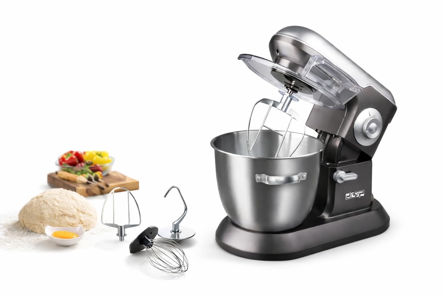 DSP 1200W 3-in-1 Stand Mixer with 6.5L Stainless Steel Bowl, Dough Hook, Beater & Whisk, Heavy-Duty Kitchen Food Mixer for Baking & Cooking-image-32