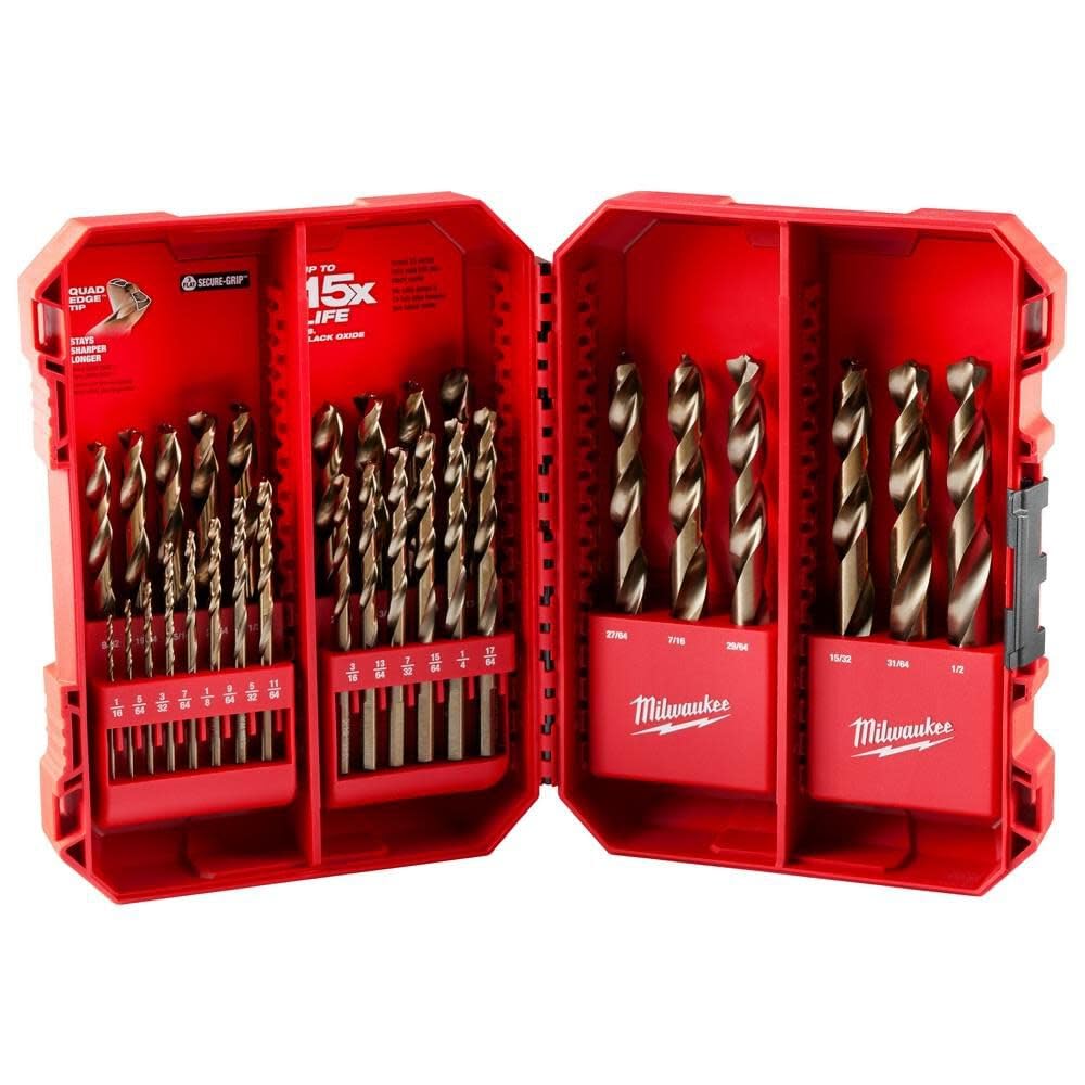 Milwaukee Electric Tools 48-89-2332 29Pc Cobalt Helix Drill Bit Set, Red