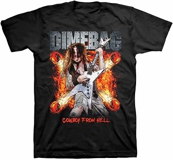 Dimebag Darrell Mens Cowboy from Hell T-Shirt Black | Officially Licensed Merchandise