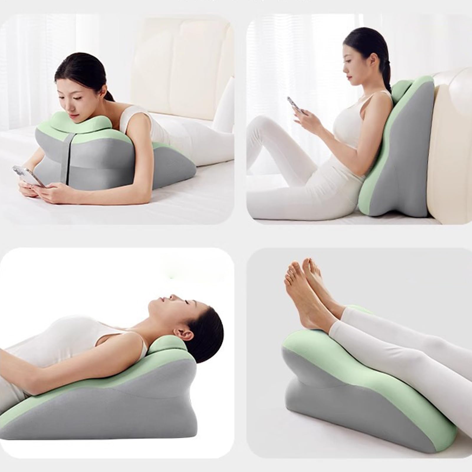 Almohadas Inclinadas De Descanso Espuma Viscoelástica Lavable Ayuda Sueño | Cojín Cuña Ergonómico Soporte Cervical Lavable Para Dormir De Lado, Ronquidos Y