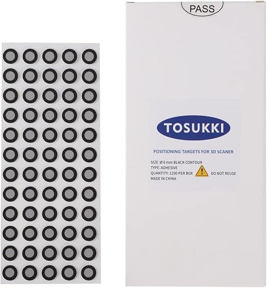 6mm Positioning Targets with Black Contour for 3D Scaner,3D scanning Markers/Dots/Stickers,Reference Point Markers/Reflection Markers/for 3D Scaning and Optical Tracking(1200 Per Box)