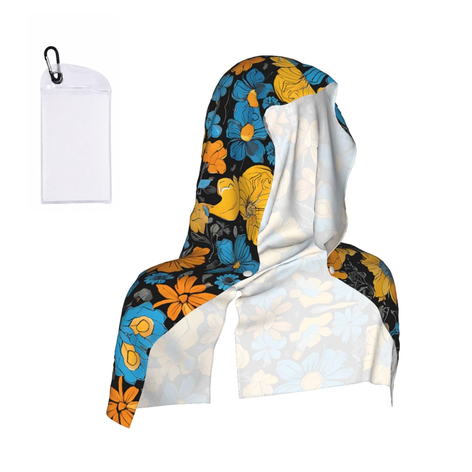 ESNAIUVCD Hippie Pattern Print Multifunctional Cooling Hoodie Bandana Portable Sweat Absorbing Design For Beach Workouts Exercise Heat Relief Accessories