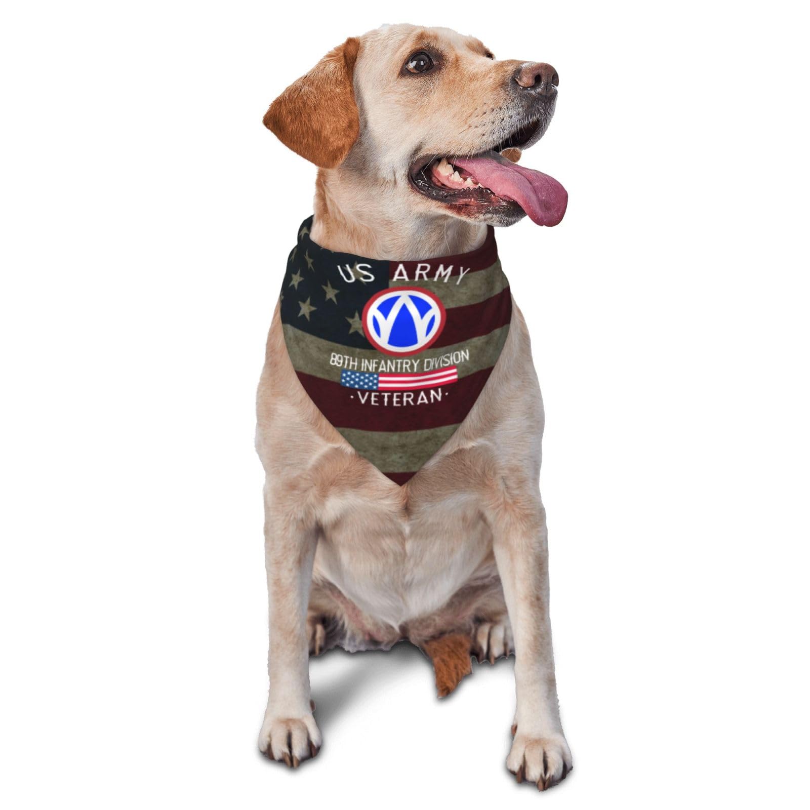 US Army 89th Infantry Division Veteran Dog Scarf Pet Bandana Cat Pet Bibs