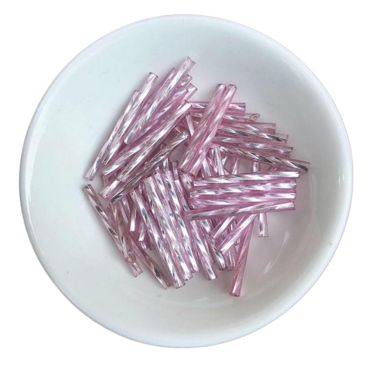 Cuentas de cristal transparente, Cuentas espaciadoras de tubo de vidrio, multicolor, 2,5 mm x 25 mm, paquete giratorio de 36 for joyería DIY(Light Blue)