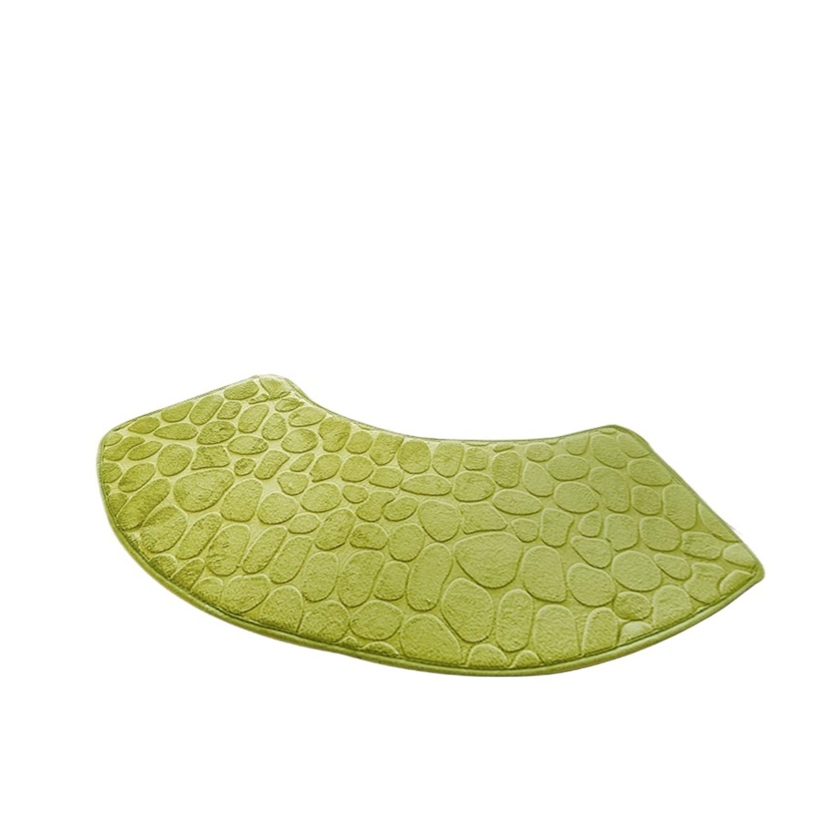 Curved Shower Mat Bathroom Mat Curve Foot Curved Bath Non-Slip Absorbent Floor Toilet Shower(Color 7)