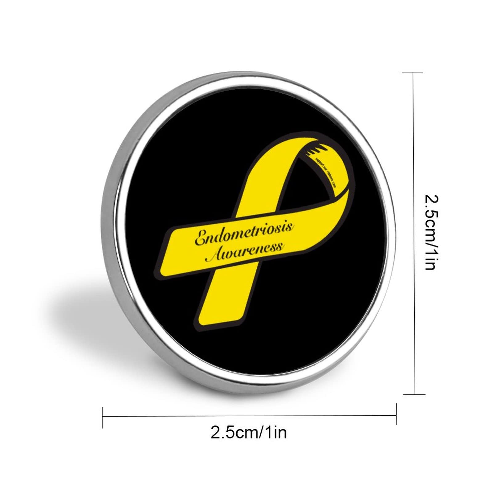 Yellow Ribbon Endometriosis Awareness Pin Badge Round Identity Pins  Brooches Button Badges for Hats Jackets Decor : Amazon.co.uk: Fashion