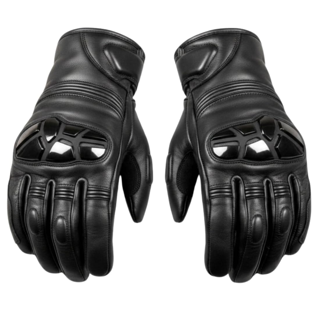 MDM Guanti Moto Pelle Uomo con Protezioni – Nappa Premium, antiscivolo, touchscreen, chiusura a strappo, comodi e resistenti all’abrasione