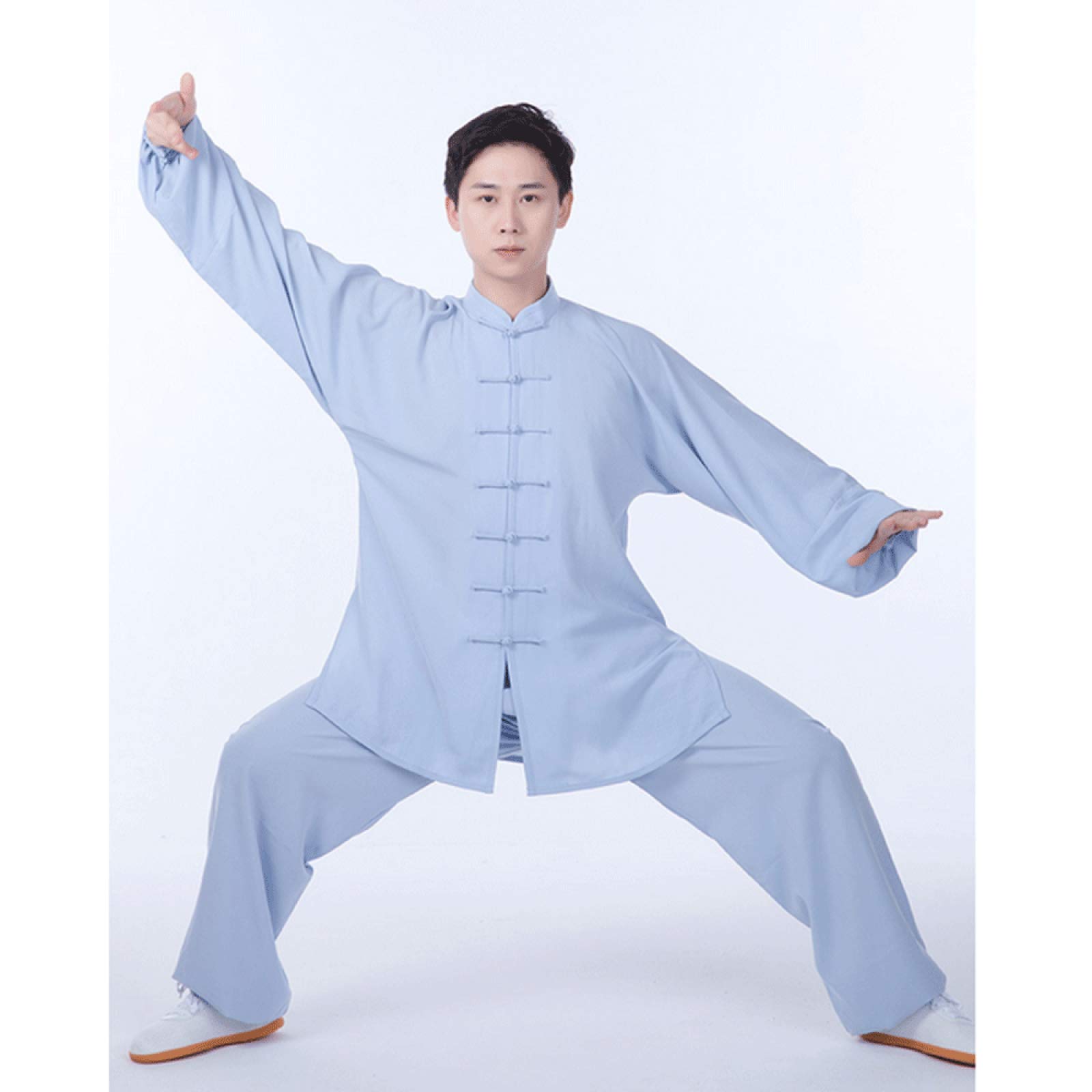 Uniforme di Tai Chi Donne Abbigliamento Kung Fu Uomini Abbigliamento per Arti Marziali,Grey-M