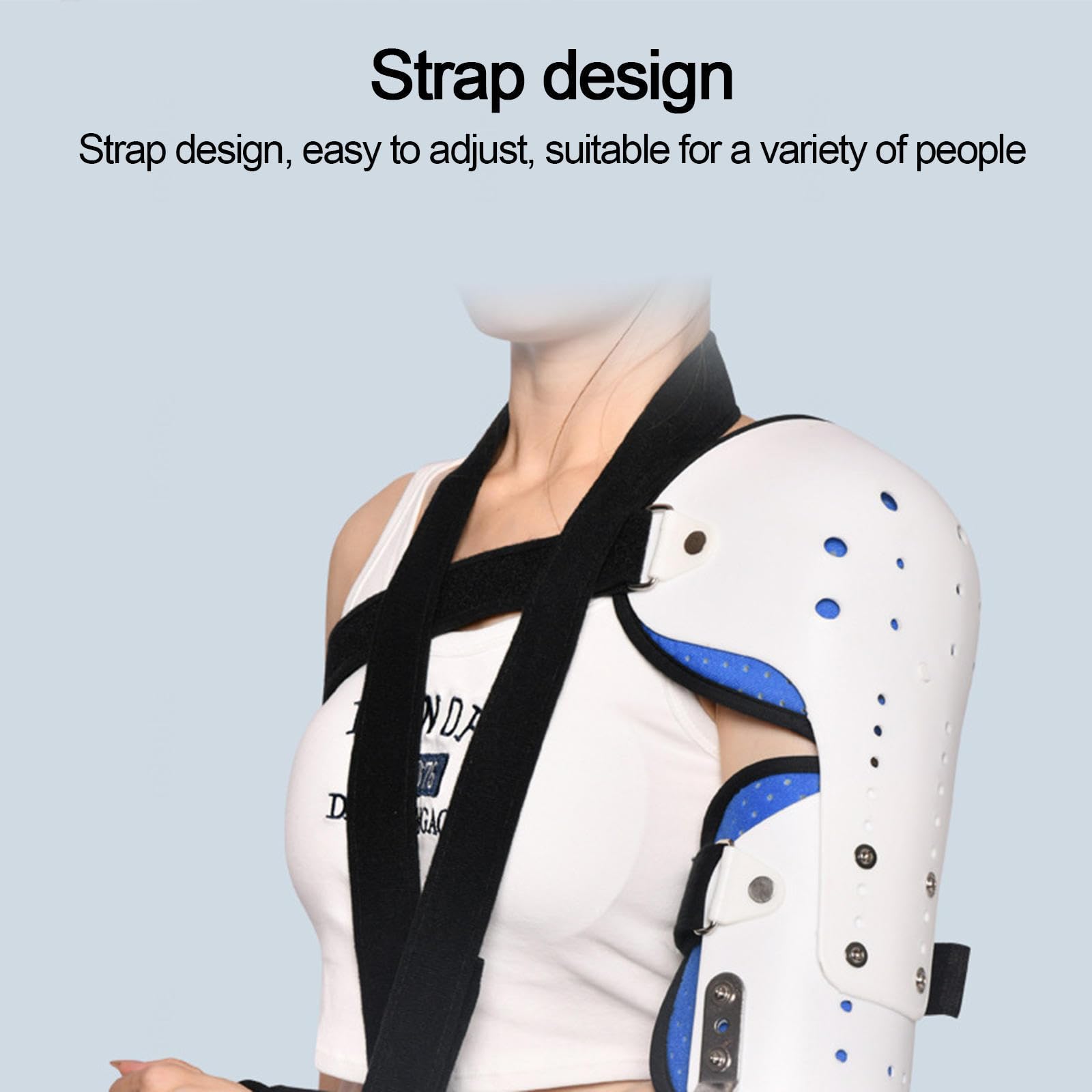 Gomito con Cerniera Rom, Design a Mandrino Regolabile Blu, Protezione per Gomito e Spalla per Riparazioni Dopo Interventi Chirurgici, Fratture, Immobilizzatore per Stecca,withshoulder