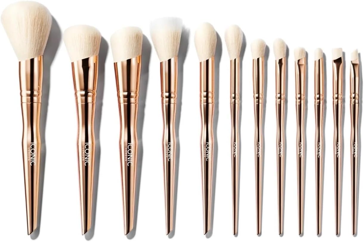 ICONIC LONDON All Angles Brush Set | Blend, Buff and Polish, Seamless Makeup Application, Includes 12 Makeup Brushes