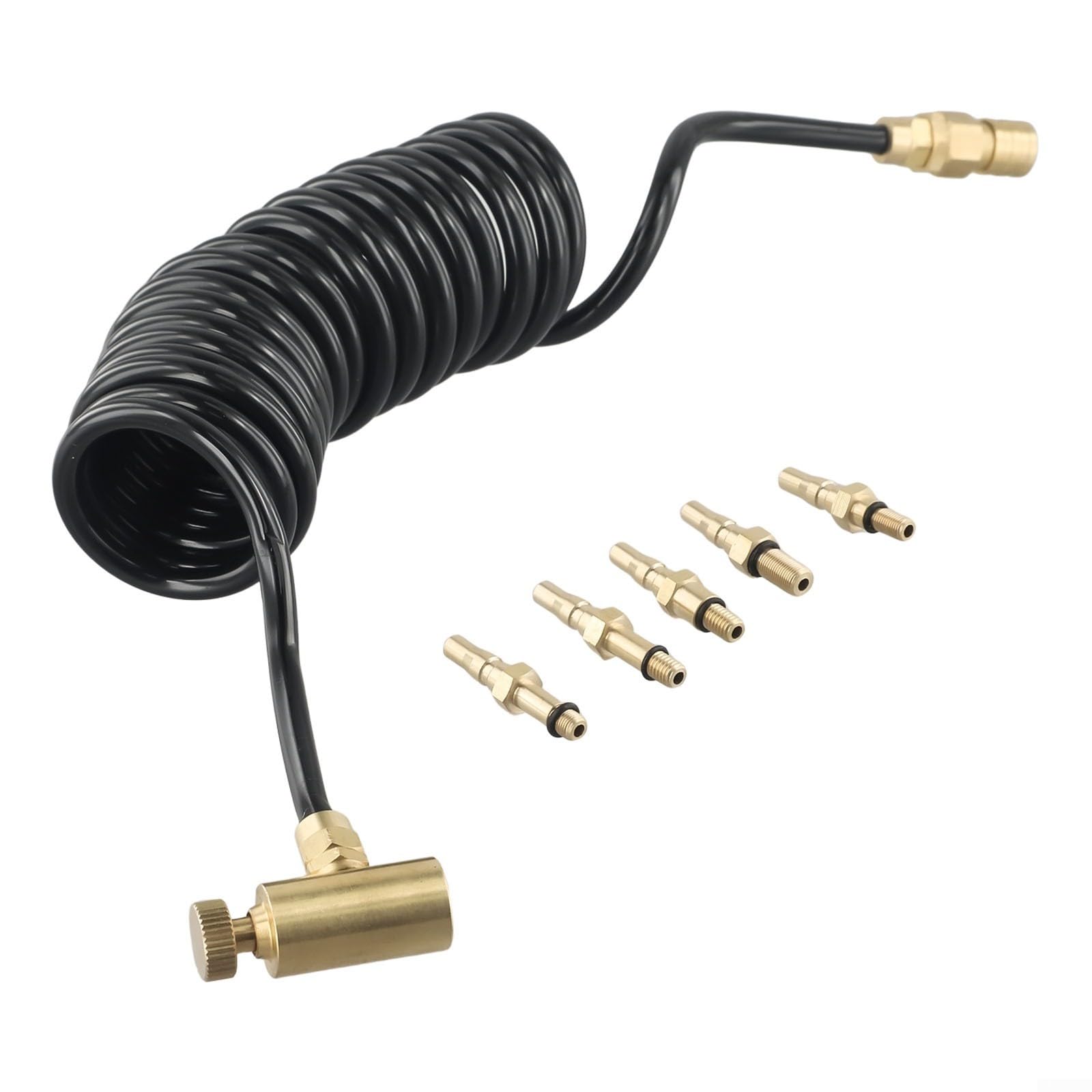 Adaptateur de gaz vert avec tuyau 0,5 m pour recharge de réchaud de camping et bidon outdoor