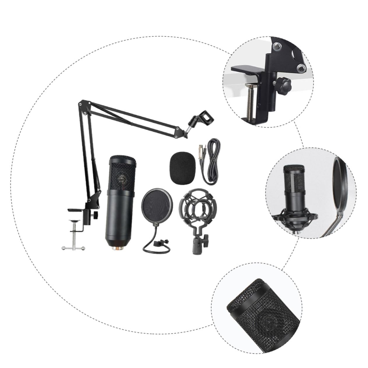 USB Kondensatormikrofon Fürpc Gaming und Broadcast mit Aluminiumlegierung Hochpräzise Stimmaufnahme und Rauschunterdrückung für Studio Zufällige Farbe