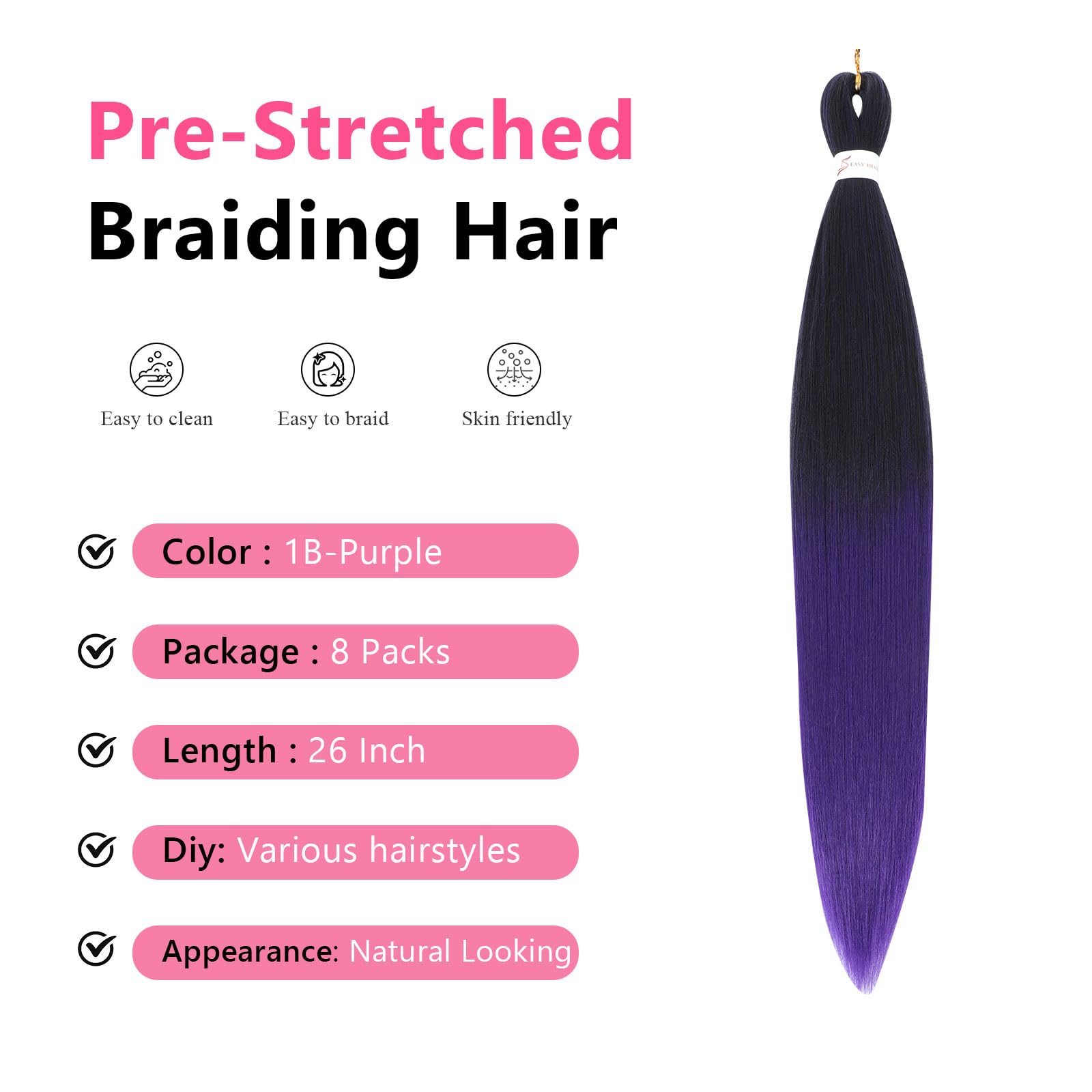 Easy Braid Pre stretched Braiding Hair Extensions - Image 3
