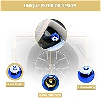 Vista 4 de Augeny 8 tapas para válvulas de neumáticos de automóvil, cubiertas de vástago de válvula de rueda de bola de 8 bolas con anillo de goma, tapones Azul