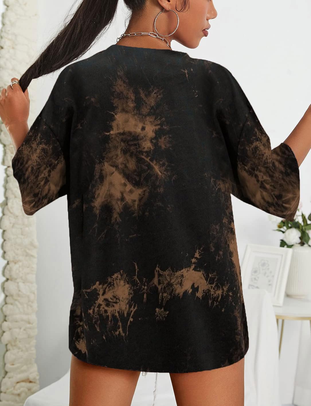 SOFIA'S CHOICE Oversized Tshirts for Women Graphic Tees Short Sleeve Tie Dye Shirt - Image 3