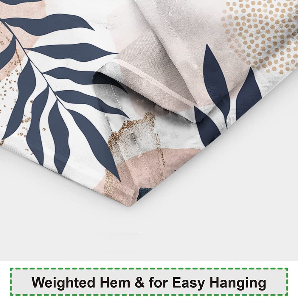Duschvorhang Boho-Stil Mit Geometrischem Blattmuster – 183 X 183 Cm, Inklusive 12 Haken, Polyester