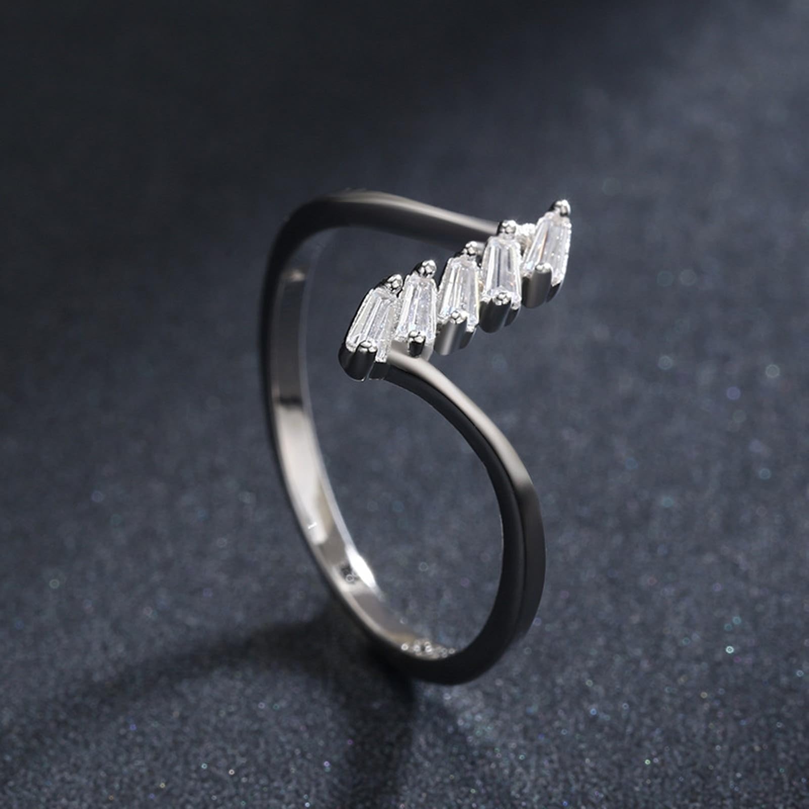 KnSam 9K/14K Weiß Gold Trauringe Echter Schmuck, Trapezschliff Moissanit Partnerringe Au375/ 585 Weißgold, Klassiker Freundschaftsringe, Gr.47-62