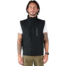 Ellobird Mens Softshell Vest, Warm Windproof Zip Pockets Waterproof Outerwear, Casual Hiking Travel Golf Sleeveless Jacket