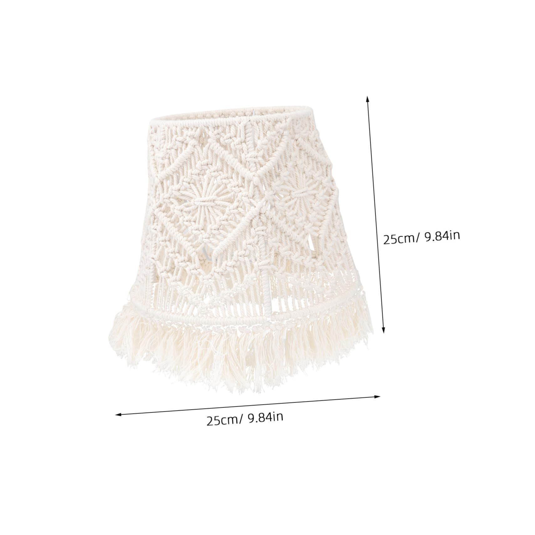 BESTonZON 1kawałek Klosz Lampy z Makramé Stylu Boho Ręcznie Wykonany Abażur Do Lampy Stojącej Elegancka Dekoracja Do Salonu i Sypialni Woven Cotton Rope Shade