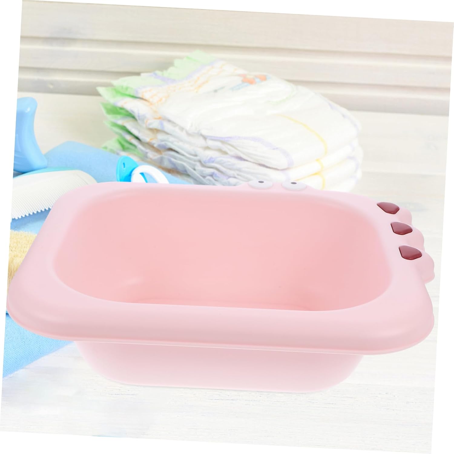 Toddmomy Portable Wash Basin for Newborns and Cartoon Design Lightweight Face Bathtub Multipurpose Household Washbasin in Pink for Bathroom and Bedroom Use