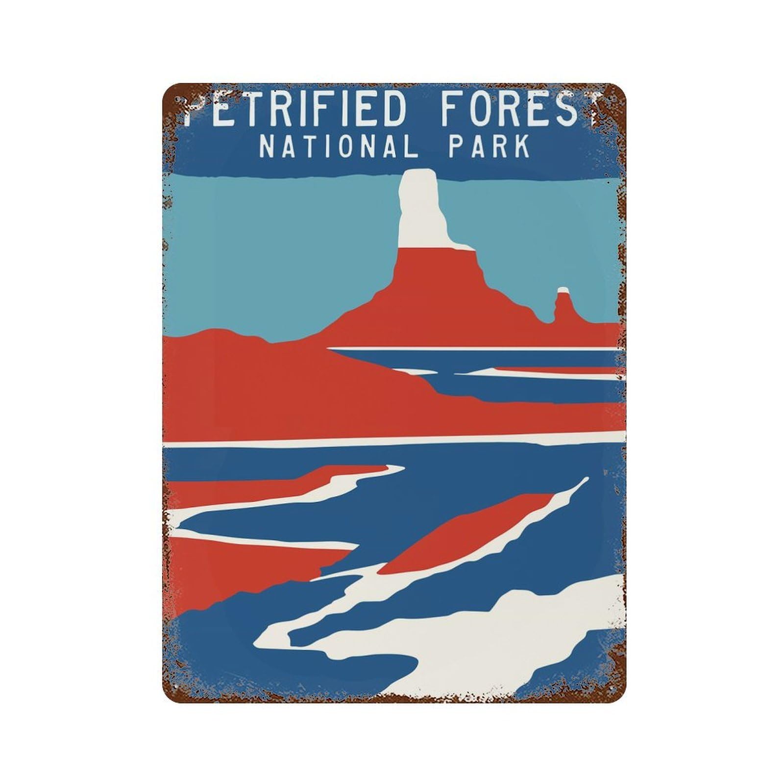 Petrified Forest Poster Vintage Metal Tin Sign 15.7"x11.8", Industrial Home Decor for Garage, Pub Or Kitchen