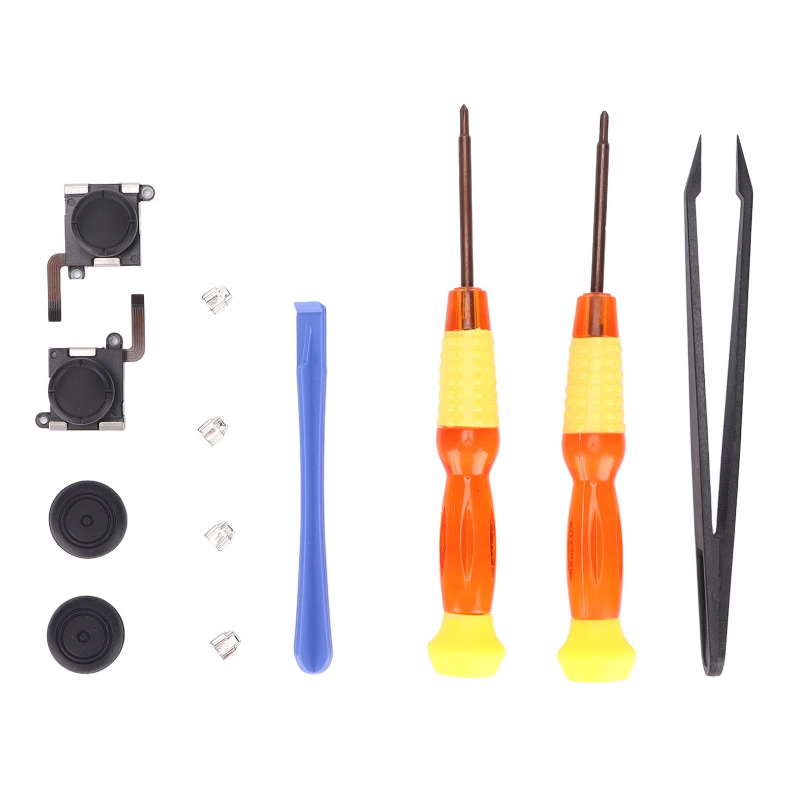12 in 1 replacement controller repair kits, analog joystick repair kit, metal lock buckle, easy to operate, for switch left and right joysticks